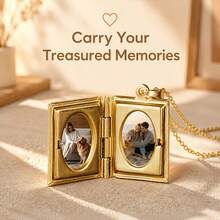 1pc Personalized Photo Necklace, Customized Picture Necklace, Mother Necklace, Memorial Necklace, Family Photo Gift, Birthday Gift For Her, Christmas Gift - Multicolor - View 5