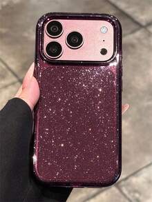 極簡櫻桃紅與藍色亮片半透明愛心吸盤貼紙手機殼,適用於 iPhone 18 Pro Max 18 Pro 17 Pro Max 17 Pro 17 16 Pro Max 16 Pro 16 15 Pro Max 15 Pro 14 Pro Max 14 Pro 13 12 11,亮面柔軟防震保護殼 - 櫻桃紅 - 查看 3