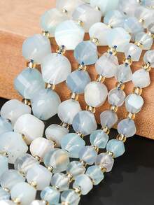 1 Strand 6/8/10mm Natural Irregular Shape Agate Jade Stone Beads For DIY Pendant Bracelet Jewelry Making Diy Handicrafts Accessories - Baby Blue - View 1