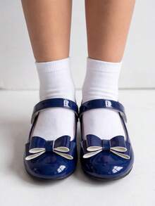 1 Pair Beautiful Girls Bow Autumn/Winter Children Shoes - Blue - View 6