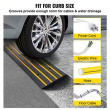 Curb Ramp, 2.6" Rise Rubber Driveway Ramps, Heavy Duty 33069 Lbs Weight Capacity Threshold Ramp, Curbside Bridge Ramps For Loading Dock Garage Sidewalk, Expandable Full Ramp Set - 2.6 Inches - View 3