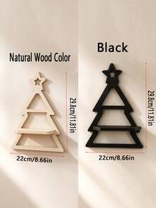 Bohemian Christmas Wooden Storage Shelf Minimalist Home Bedroom Wall Decor Hanging Rack - Multicolor - View 6