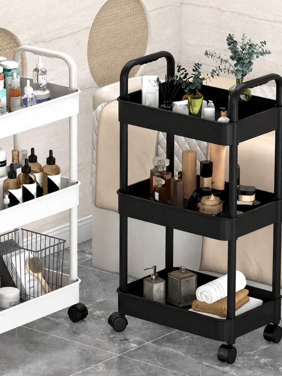 Multifunctional Rolling Storage Cart - Universal Storage Solution For Kitchen, Living Room And Bedroom - Can Store Stationery, Snacks, Small Items - Durable Plastic Material, Multi-Purpose Trolley, Vertical Storage Rack - Multicolor - View 1