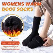 Autumn/Winter Thickened Socks For Men, Warm Fleece Lined Socks, Cold-Resistant Mid-Calf Socks - Multicolor - View 4