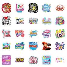 50Pcs Positive Uplifting English Phrase Stickers, PP Material Waterproof Decorative Decals For DIY Journal & Water Bottle - 50 PCS - View 12