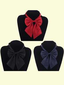 1 buah Dasi kupu-kupu elegan bergaya preppy warna polos unisex, serbaguna, dan elegan. - Warna solid - View 3