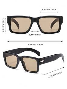 1 Pair Men's Solid Color Fashion Fashion Glasses - Glossy Black Light Brown - View 4
