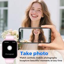 Jam Tangan Pintar Unisex, Layar Sentuh HD 1,83 Inci, Panggilan Nirkabel, Pengingat Gaya Hidup Sedentari, Tampilan Jam yang Dapat Disesuaikan, Pelacakan Aktivitas, Notifikasi Pesan, Kamera Jarak Jauh, Alarm, Pemantauan Kalori & Jarak, Berbagai Mode Olahraga, Kontrol Musik, Prakiraan Cuaca, Kompatibel dengan Android dan iOS, Hadiah Liburan yang Ideal - View 7
