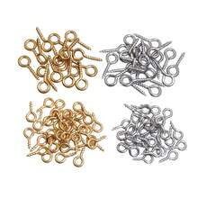 50pcs Small Tiny Mini Eye Pins Eyepins Hooks Eyelets Screw Threaded 8 Colors Clasps Hooks DIY Jewelry Making Accessories - Ram Horn Studs - View 1