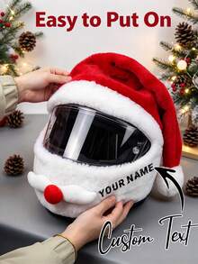 Vỏ bọc mũ bảo hiểm mô tô hình ông già Noel tùy chỉnh, bảo vệ mũ bảo hiểm full face bằng lông nhung Giáng Sinh, trang trí mũ bảo hiểm râu ông già Noel dễ thương và mũi đỏ, phụ kiện đồ bảo hộ lái xe ngày lễ cho người đi mô tô và xe tay ga - Nhiều màu - Xem 5