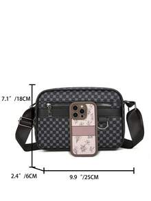 TIANDINGYU Men's Fashion Crossbody Bag, Shoulder Bag, PU Square Bag, Work Commute Bag, Business Bag, Gift Bag For Men, Multi-Compartment Large Capacity, Adjustable Shoulder Strap - Multicolor - View 3