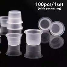 500/100pcs Tattoo Ink Cup Lids, Disposable Tattoo Ink Cups, Tattoo Supplies Set - Clear - View 8