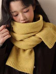 FADZOYLE 1pc Solid Color Long Knit Scarf Shawl Wraps Comfortable All Season Winter Fall Warm Soft,Daily Elegant Evening Travel Office Wedding Gift Accessories - Multicolor - View 1