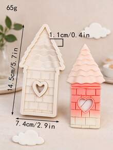 Castle Silicone Fondant Mold 3D, Princess Prince Windmill House Chocolate Candy Cake Decorating Mold, Fairy Tale Wedding Birthday Party Cupcake Topper Tool, Gum Paste Polymer Clay DIY Baking Mold, Non-Stick Reusable - Light Grey - View 12