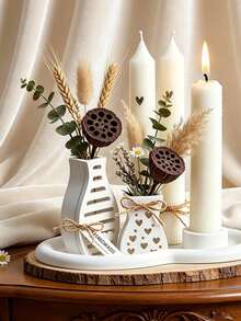 2/4pcs Striped Polka Dot Heart-Shaped Aromatherapy Plaster Vase Mold, DIY Handmade Floral Arrangement And Desktop Decor Mold, Reusable Silicone Material, Suitable For Craft Projects - Multicolor - View 3
