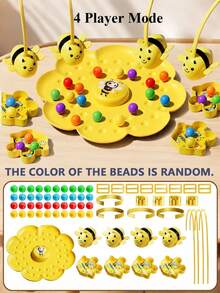 Child-Friendly Cute Bee Design - Fun Honey Collection Magnetic Bead Toy Set, Suitable For 2 Players. Early Education Cognitive Development Toy. Children's Fishing Game. - Multicolor - View 11