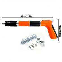 Concrete Nail Gun Set Includes A Toolbox But Does Not Include Nails; 5-Speed Adjustable Manual Steel Nail Gun; Portable Wall Nailer; Fastening Tool; Wall Anchor And Grooving Device; For Home Carpentry - A - View 11