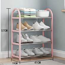 1pc]Multi-Layer Home Simple Storage Rack, Sturdy Entryway Shoe Rack, Minimalist Multi-Functional Shoe Storage For College Dorm, Black/White - Multicolor - View 4