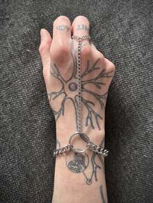 1件男士手鍊 銀色不鏽鋼 防水耐褪色 低過敏 O型環設計 - 彩色 - 查看 2