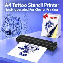 ORICO Portable A4 Thermal Printer / Tattoo Stencil Transfer Machine – Easy To Use With No Special Skills Required; Supports Wireless, Ink-Free Printing. A Handy Tool For Tattoo Artists That Delivers High-Definition, Clean - Black - View 14