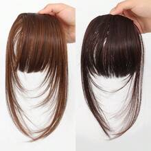 Clip-In Bangs Hairpiece With Sideburns And Sheer French Fringe, Synthetic Fiber Natural-Looking Front Hairline Wig Patch For Women's Daily Wear - Multicolor - View 17