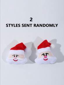 1 Pair Christmas Green And White Striped Over-The-Knee Thigh High Socks, Santa Claus Pattern Holiday Party Socks - Multicolor - View 7