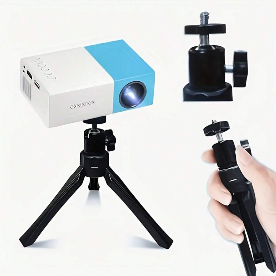 Dudukan Kepala Bola Mini yang Dapat Diputar 360°, Tripod Meja Ringkas yang Dapat Diatur untuk Proyektor, Kamera & DSLR, Braket Tampilan Panorama, Struktur ABS Modern, Aksesori Ideal untuk Live Streaming & Penggunaan di Meja
