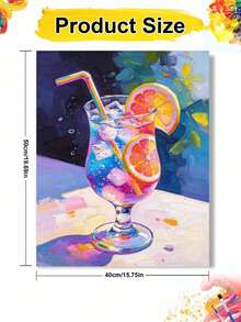 Adult & Beginner Digital Oil Painting Kit, Refreshing Drinks, Easy Acrylic Painting Supplies (Includes Brushes & Paints), Suitable For Home Decor, Ideal Gift For Holiday. - Sets - View 8