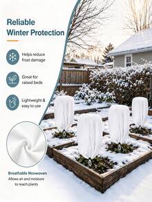 Anti-Freeze Cover, 60 X 80cm, Reusable With Drawstring, Suitable For Winter Plants And Cold Weather Gel Clothing, Garden Plants, Winter Plant Anti-Freeze Cover Non-Woven Fabric Drawstring Cold-Proof Insulation Bag Tree Shrub Potted Plant Wind-Proof Anti-Freeze Protection Cover Reusable Gardening Winter Cover - Multiple Styles - View 2