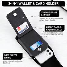EIGIIS Phone Holster For Men Belt With Clip, Phone Clip For Belt With Rotatable Back Clip, Phone Pouch Compatible With 7.0 Inches Or Smaller - Black - View 3