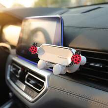 1 buah Dudukan Ponsel Mobil Kartun Kumbang Lucu, Braket Penyangga Tetap Dekoratif untuk Ventilasi Udara, Dekorasi Interior Mobil Wanita - A - View 7