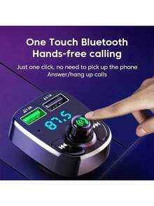 Bluetooth 5.0 Car Transmitter Receiver MP3 Player QC3.0 PD Type‑C Dual USB 3.1A 2.1A Fast Charger For Car Audio Music Playback - Black - View 2