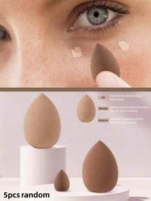 5/3/1 Pc Brown Makeup Blending Sponge, Single Soft Cosmetic Sponge, Available In Mini & Large Size, Reusable Face Applicator For Liquid Foundation, Daily Makeup - Multicolor - View 9