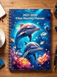 2027-2030 Long-Term Monthly Calendar Planner, 60-Month Weekly Monthly Planner Notebook With Ocean Wave Seashell & Starfish Cover, Work And Home, Back To School Supplies Office Desk Accessories Home Essentials - Multicolor - View 13