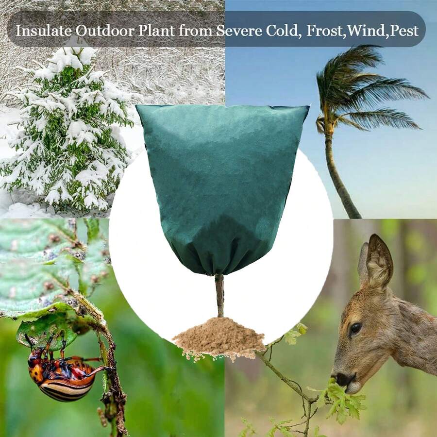 Extra Large Plant Frost Protection Bag Thickened Warm Breathable Winter Freeze Cover Drawstring Windproof Reusable For Fruit Trees Palm Shrubs Garden - Winter Cover - View 1