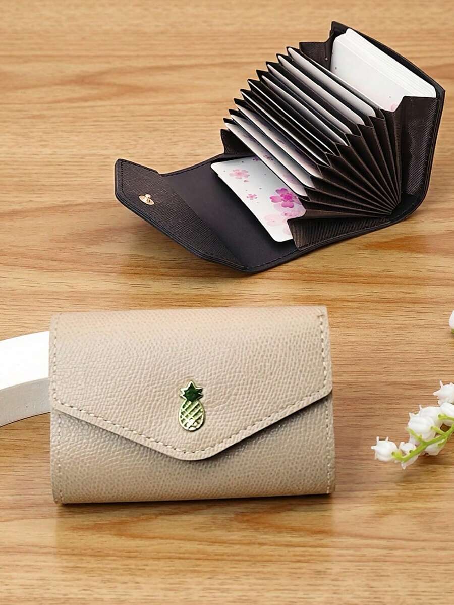1pc Cute Cartoon Card Holder, Sweet Large Capacity Card Wallet, Student ID Storage Bag, Compact And Lightweight, Portable, Suitable As A Gift - Multicolor - View 1