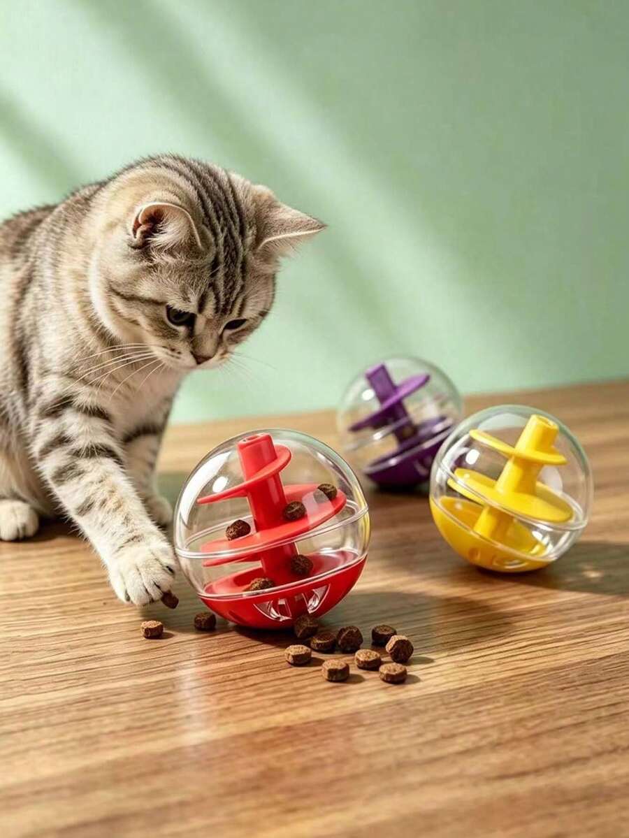 1pc Random Color Interactive Cat Treat Dispenser Toy, Transparent ...