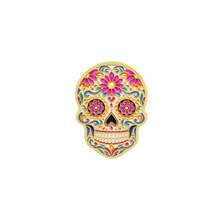 Sugar Skull Enamel Pins Set, Mexican Day Of The Dead Floral Skull Brooches, Cute Metal Lapel Pins For Backpack Hat Jacket, Halloween Gift For Friends - Multicolor - View 15