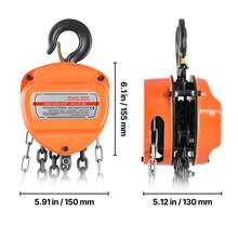 Hand Chain Hoist, 2 Ton Capacity, Manual Chain Block With Upgrade G80 Galvanized Chain, 6 M Lifting Height, Heavy Duty Pulley Hoist For Garage Warehouse Automotive Machinery, Orange - 4400 Lbs 20 Ft - View 10