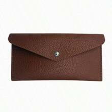 1pc Envelope Wallet, Reusable Money Saving Envelope Wallet, Simple Solid Color Long Wallet, Fashion Casual Wallet, Multi-Functional Card Holder, Card Sleeve Envelope Card Holder, Unisex (Button, Lining Color Random) - Multicolor - View 8