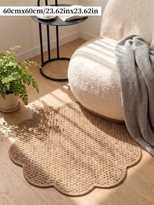 1pc Area Rug, 1150g/M² Faux Sisal Carpet, Soft And Fluffy, Non-Slip Washable Floor Mat, Suitable For Living Room And Bedroom Decorative Home Carpet - Brown - View 5