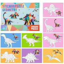 1 Set Kids 3D Geometric Collage Handmade DIY Puzzle Stickers Focus Training Early Education Educational Toy - Multicolor - View 13
