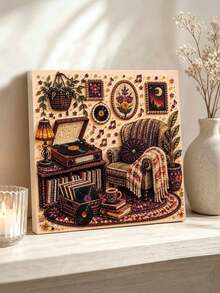 Thanksgiving Vintage Record Player Corner Pearl Art DIY Kit With Frame, Beaded Mosaic Wall Decor - A - View 3