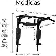 Barra De Dominadas, Home Gym 8 Ejercicios En 1, Soporta 400kg, Gimnasio En Casa, Fortalece Espalda Brazos Y Mas, Para Pared Y Piso, Uso Rudo FáCil InstalacióN - Negro - Ver 8
