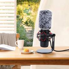 Microphone Wind Cover Furry Windscreen Compatible With QuadCast And QuadCast S Mic, Noise Reduction Wind Shield Filter Ambient Breath Wind Pop Filter For Streaming Podcast Gaming Recording Vocal ASMR Studio, Soft Faux Fur Cover - one-size - View 5