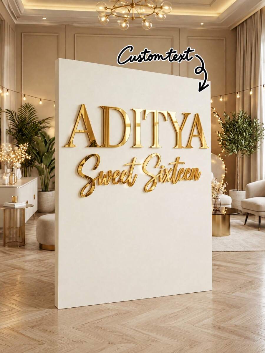 Custom Acrylic Laser Cut Double Layer 3D Front Desk Decor | Personalized Modern Salon Logo, Suitable For Commercial Office, Beauty & Nail Studio Wall Or Door Decor, Boutique Store Decoration, Birthday Party Backdrop, Room Decor - Multicolor - View 1