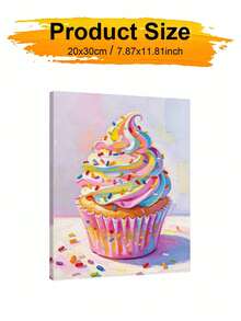 Adult & Beginner Digital Oil Painting Kit, Cupcake, Easy Acrylic Painting Supplies (Includes Brushes & Paints), Suitable For Home Decor, Ideal Gift For Holiday. - Sets - View 9