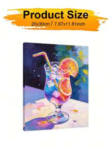 Adult & Beginner Digital Oil Painting Kit, Refreshing Drinks, Easy Acrylic Painting Supplies (Includes Brushes & Paints), Suitable For Home Decor, Ideal Gift For Holiday. - Sets - View 11
