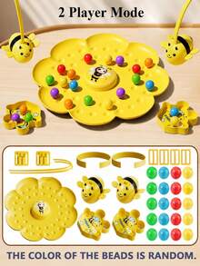 Child-Friendly Cute Bee Design - Fun Honey Collection Magnetic Bead Toy Set, Suitable For 2 Players. Early Education Cognitive Development Toy. Children's Fishing Game. - Multicolor - View 12