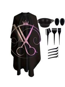 10pcs Barber Shop Hair Cutting Capes, Easy To Clean Professional Salon Aprons, Creative Hairdressing Robes With Adjustable Neck Closure, Professional Anti-Static Non-Stick Hair Cutting Cloth, Suitable For All Hair Salon Stylists Cape Hairdressing Tools - Multicolor - View 1